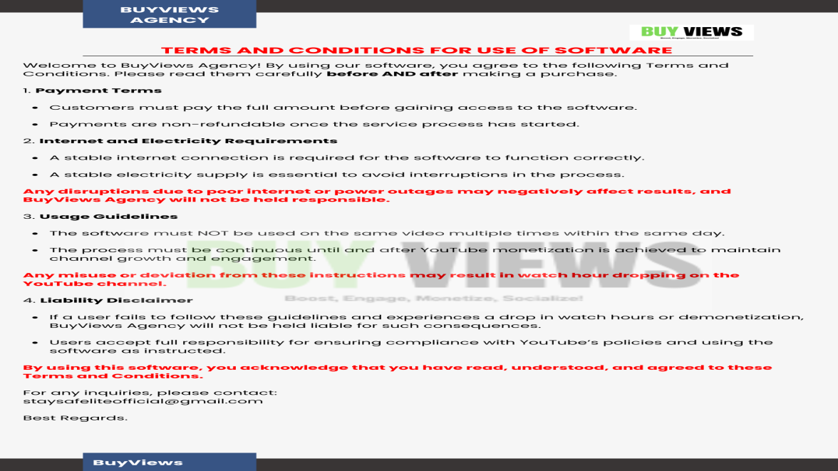 Terms and Conditions for Use of Software